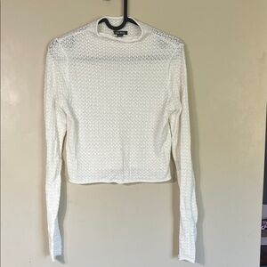 Wild Fable Ivory Textured Long Sleeve Top